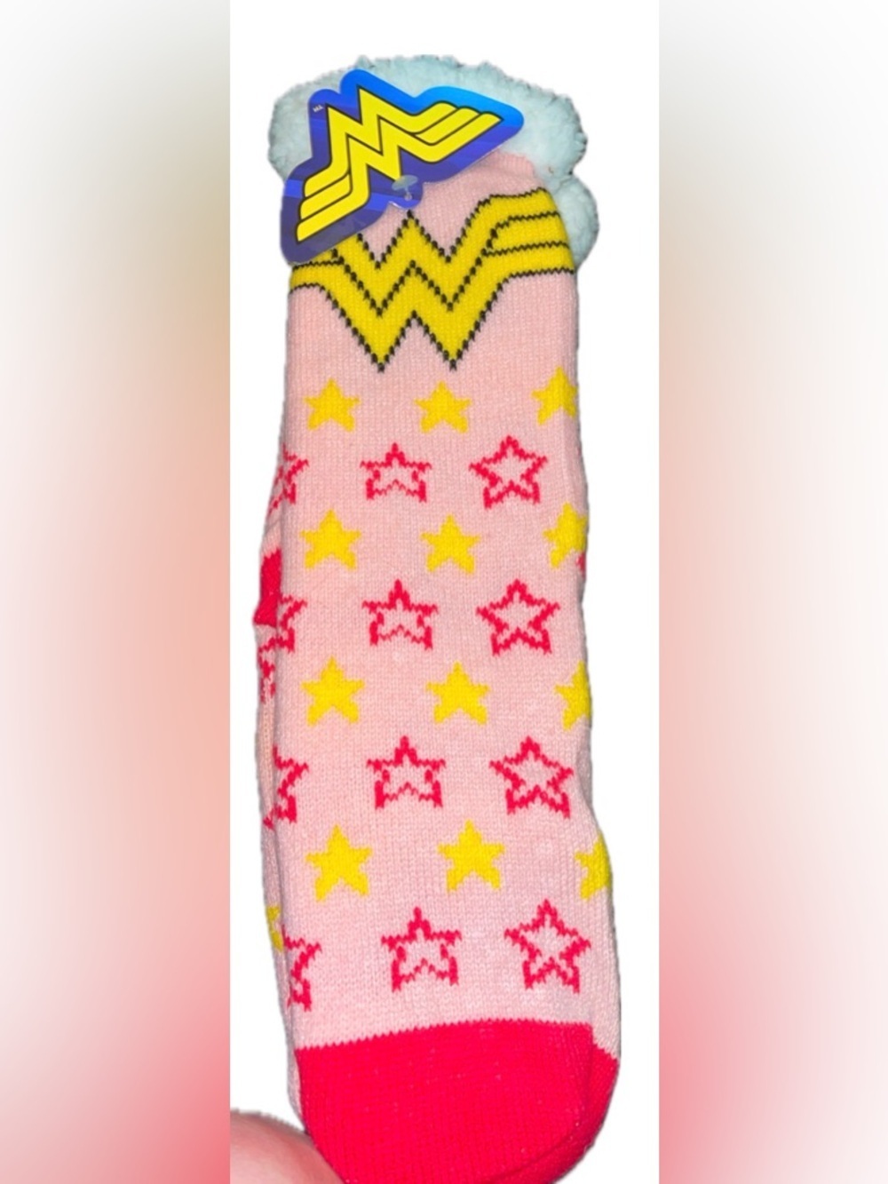 DC Comics Wonder Woman Sherpa Lined Slipper Socks One Size NWT
